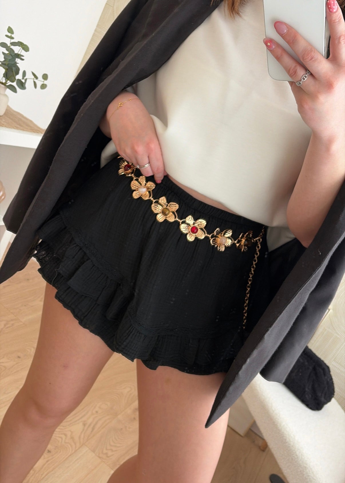Jupe-short noire - GAZE DE COTON