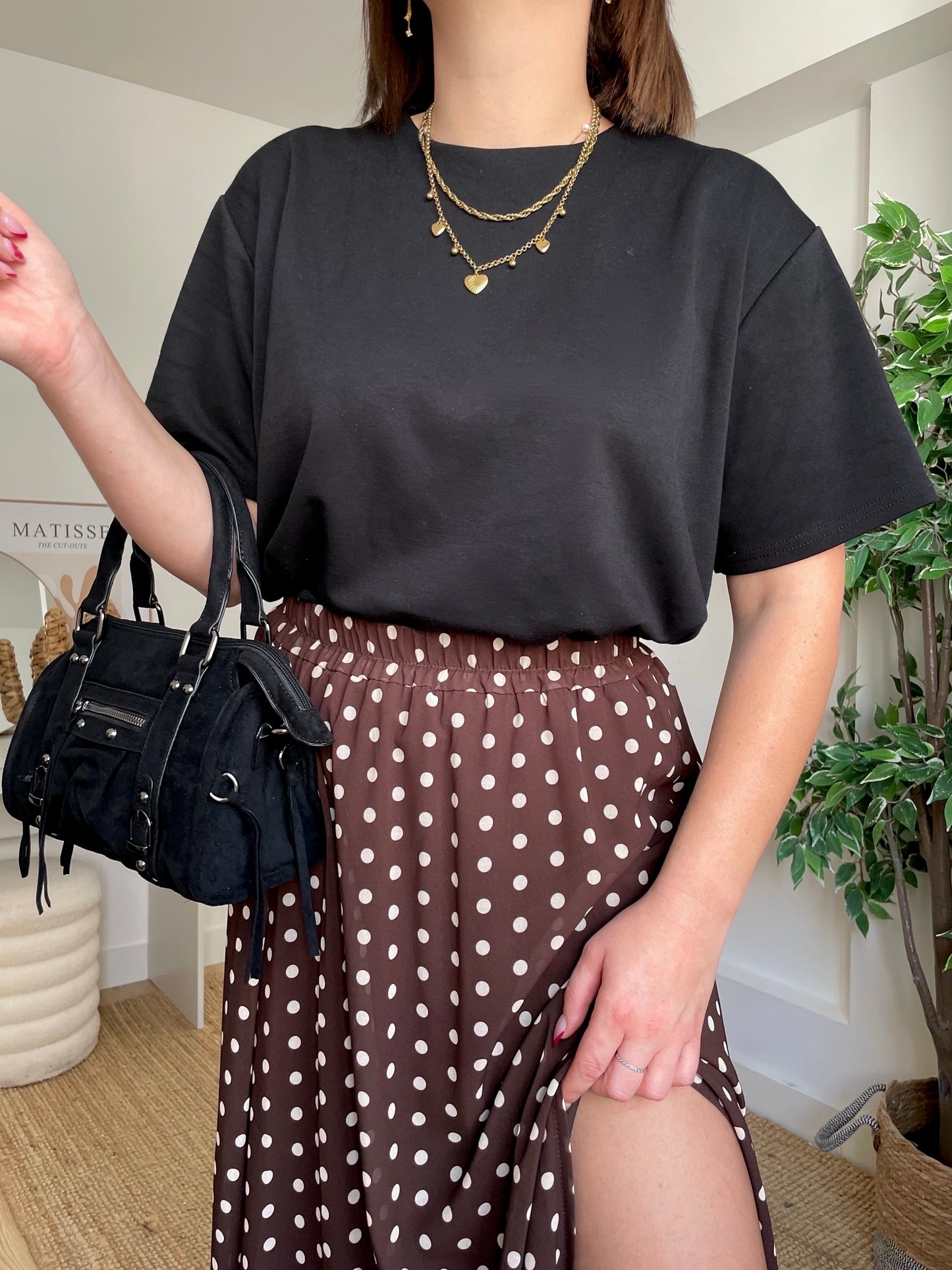 Jupe longue marron - NOISETTE