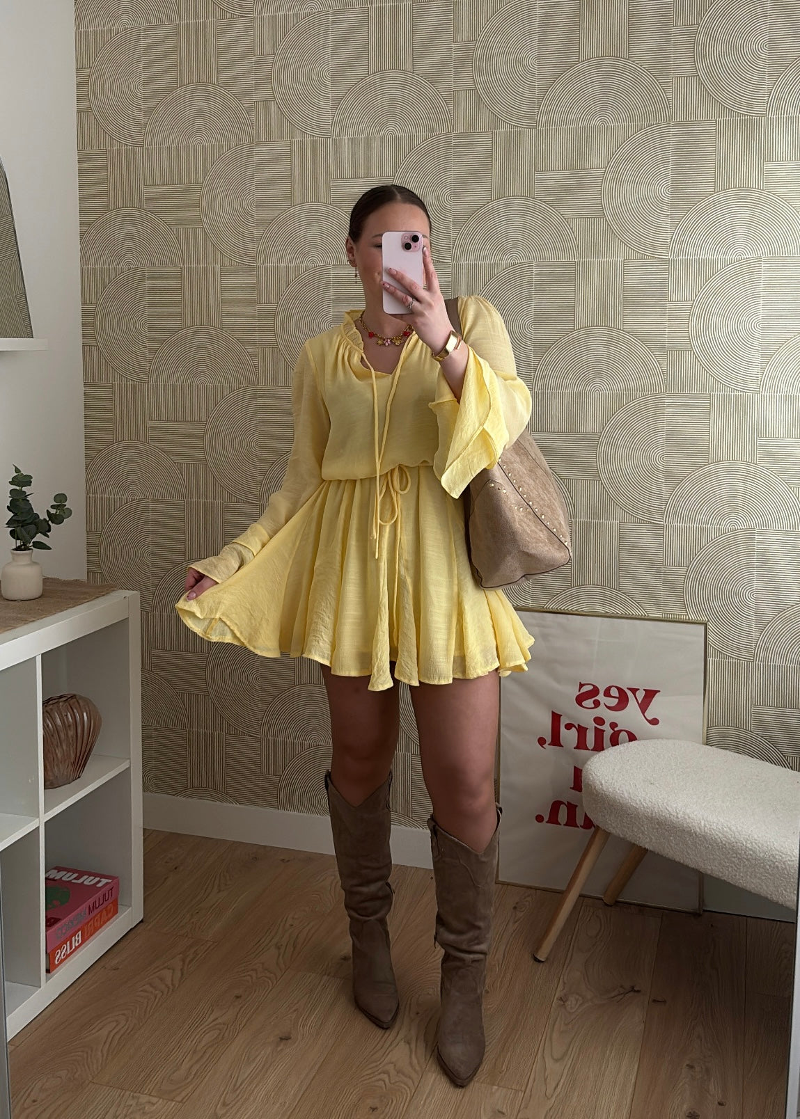 Robe courte jaune - SOLEIL