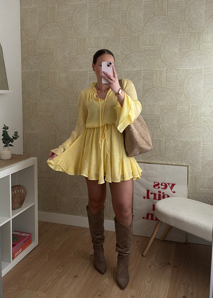 Robe courte jaune - SOLEIL