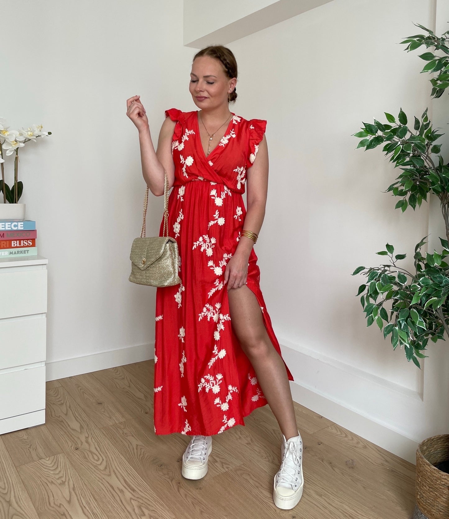 Robe longue corail CAÏANA