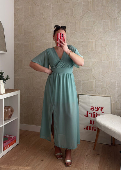Robe longue vert d'eau - KARLIA