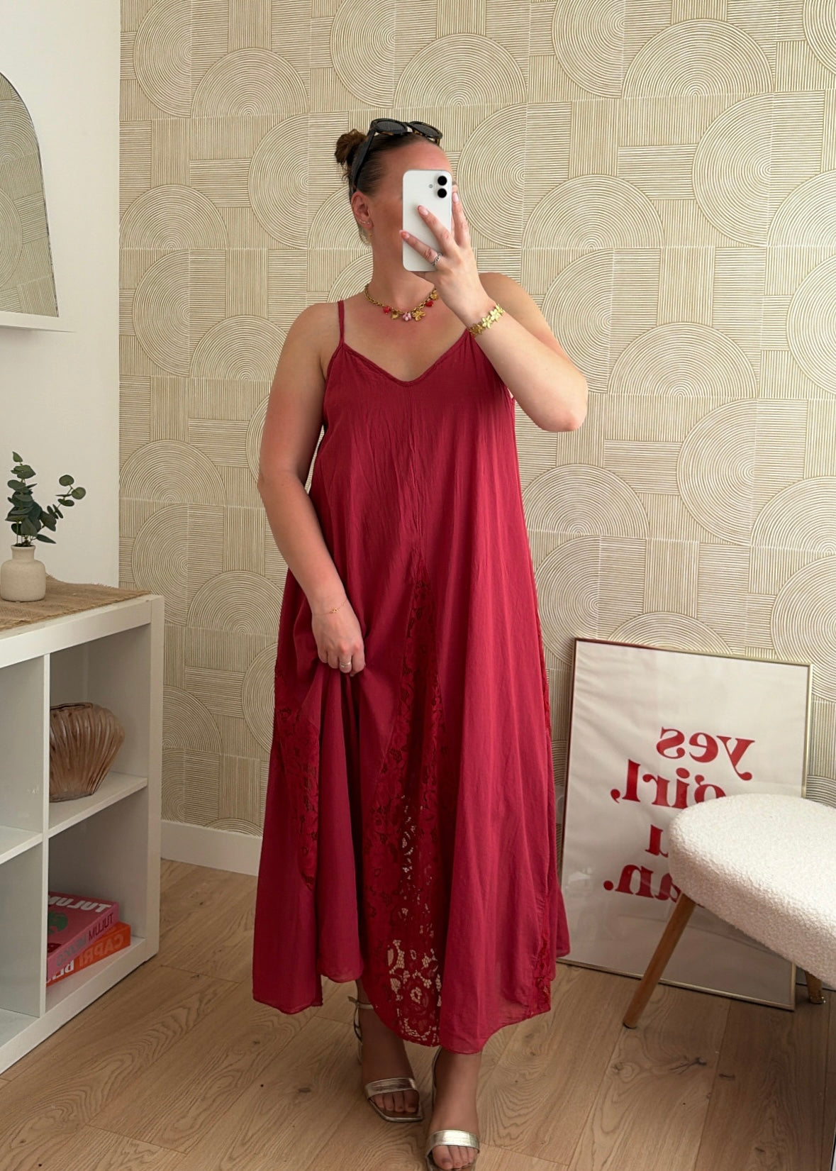 Robe dentelle bordeaux - CALIPSO