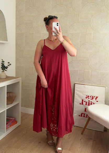 Robe dentelle bordeaux - CALIPSO