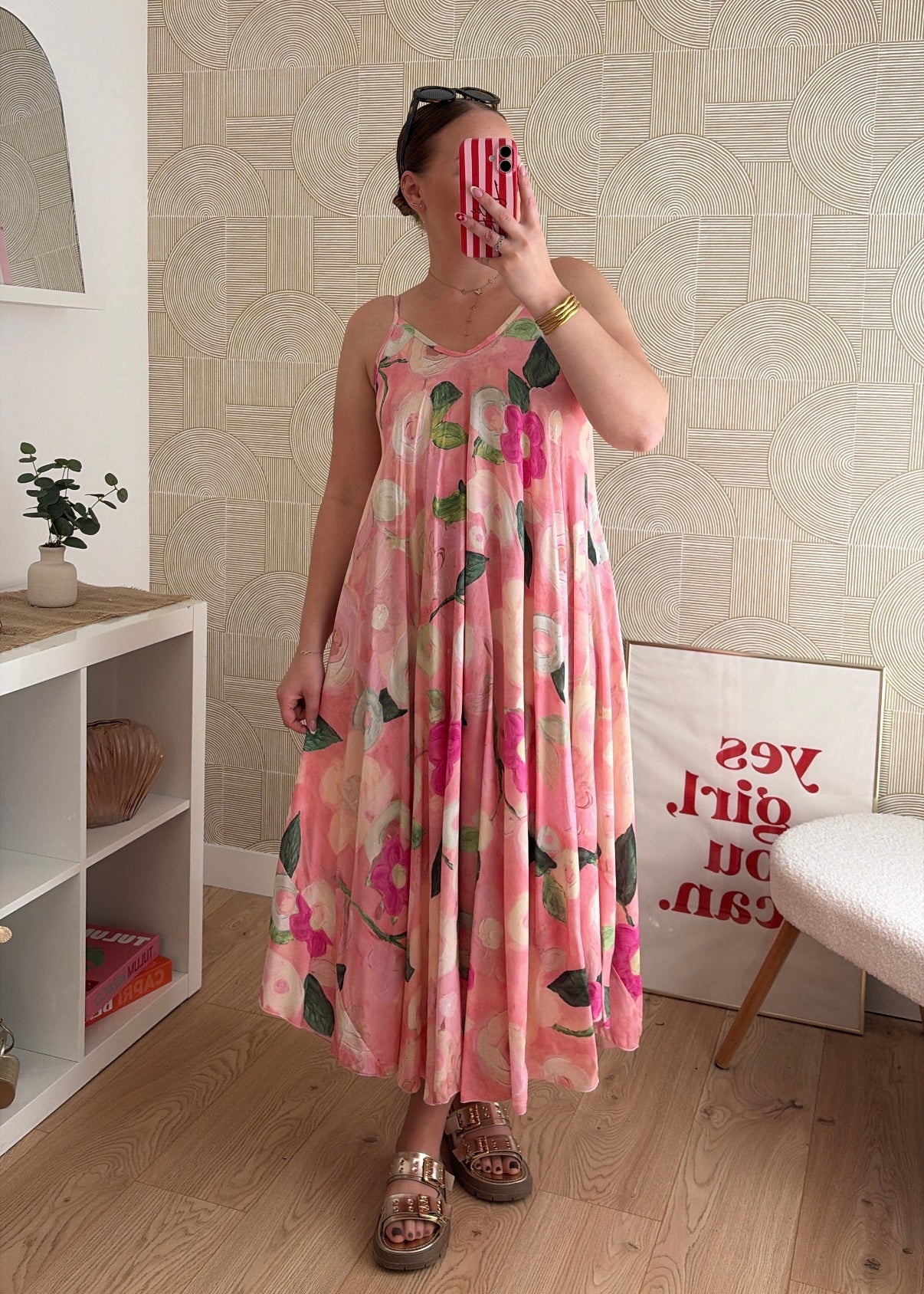Robe longue rose - FLORA