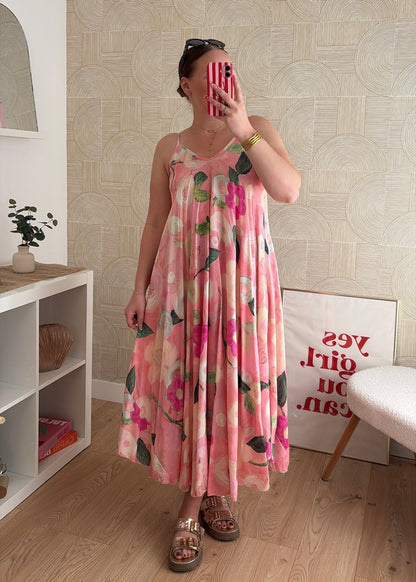 Robe longue rose - FLORA