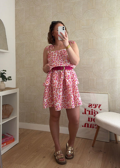 Robe gaze de coton léopard - PINKA