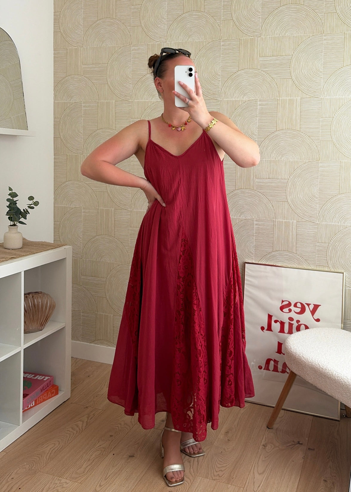 Robe dentelle bordeaux - CALIPSO