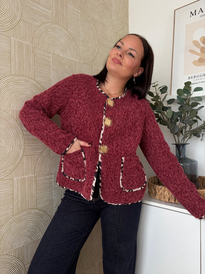Veste détails soleil bordeaux - HELENA