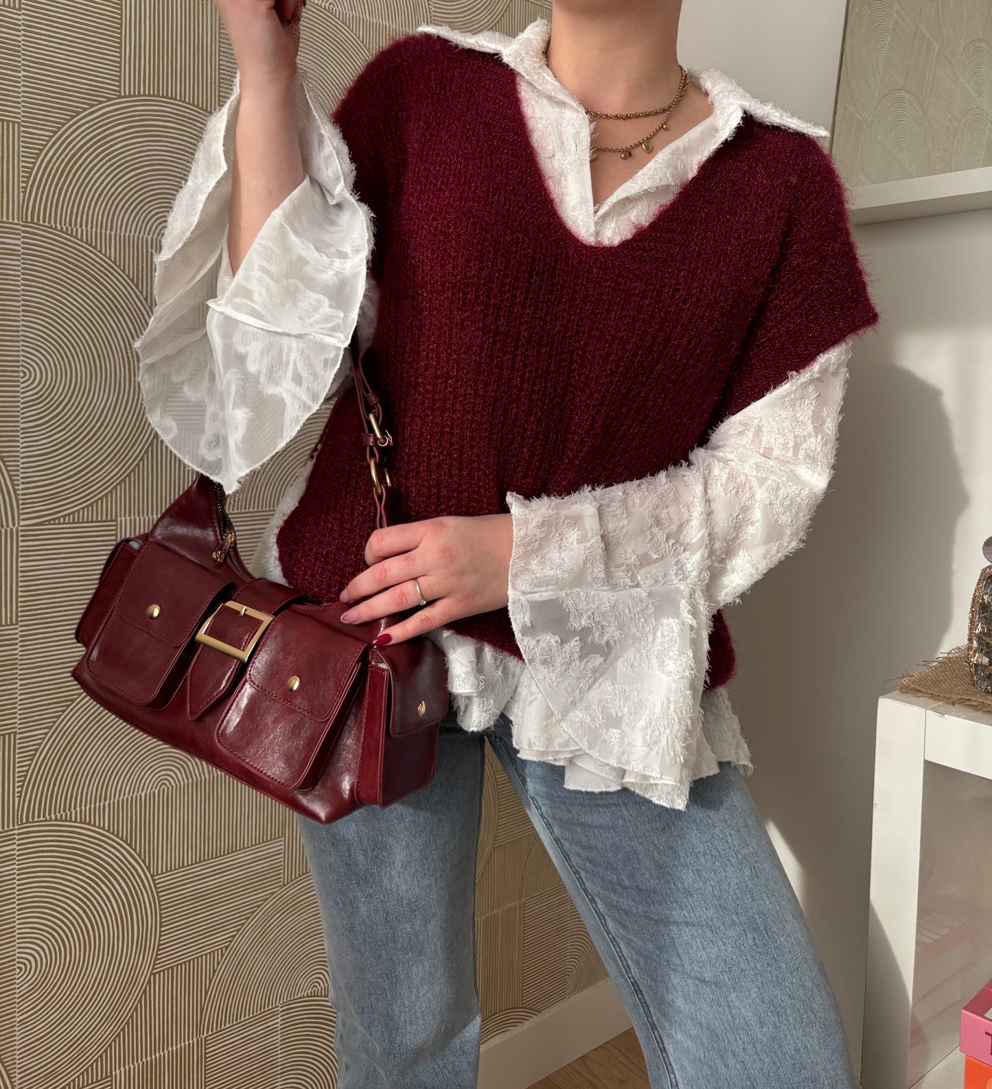 Pull bordeaux - MANGA