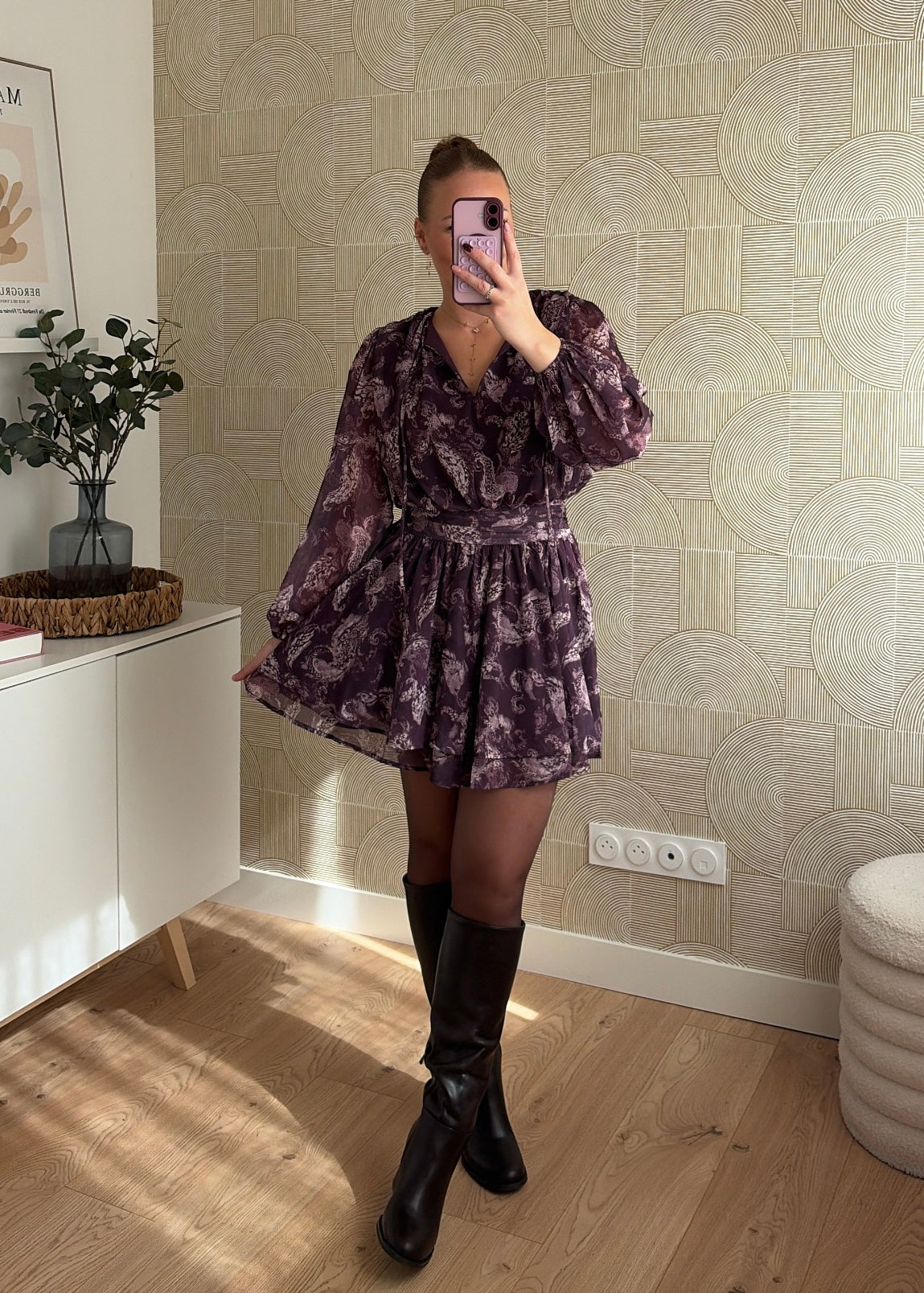 Robe bohème prune - LÉONIE