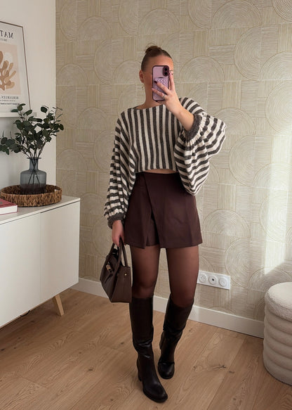 Jupe-short choco - ROMANE