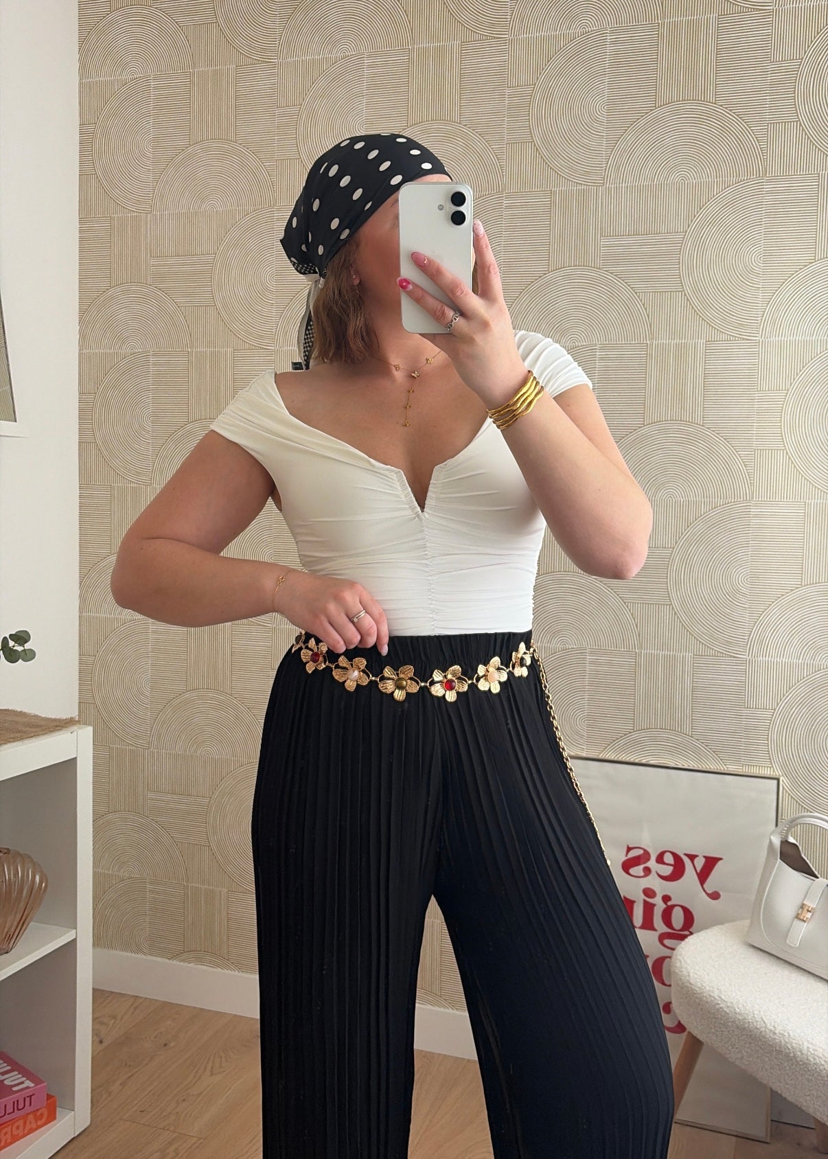 Pantalon plissé noir - LYNE