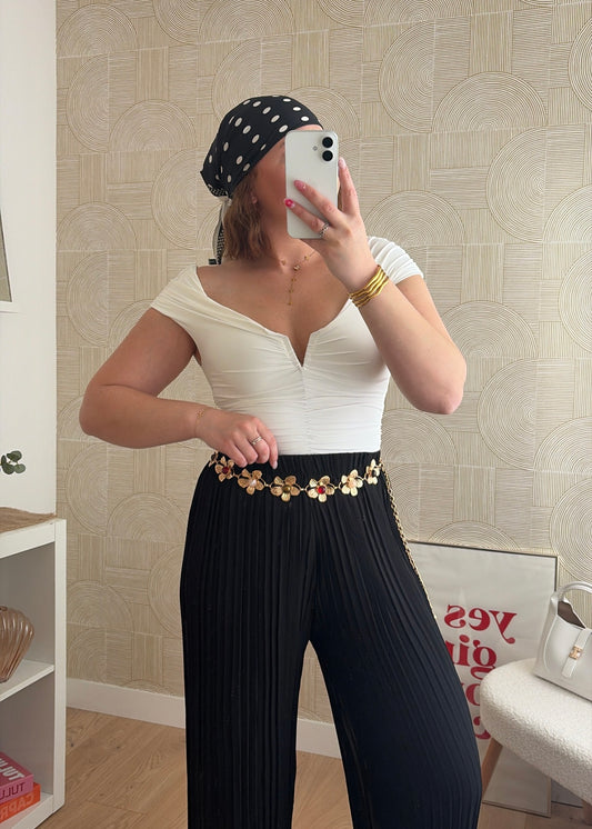 Pantalon plissé noir - LYNE