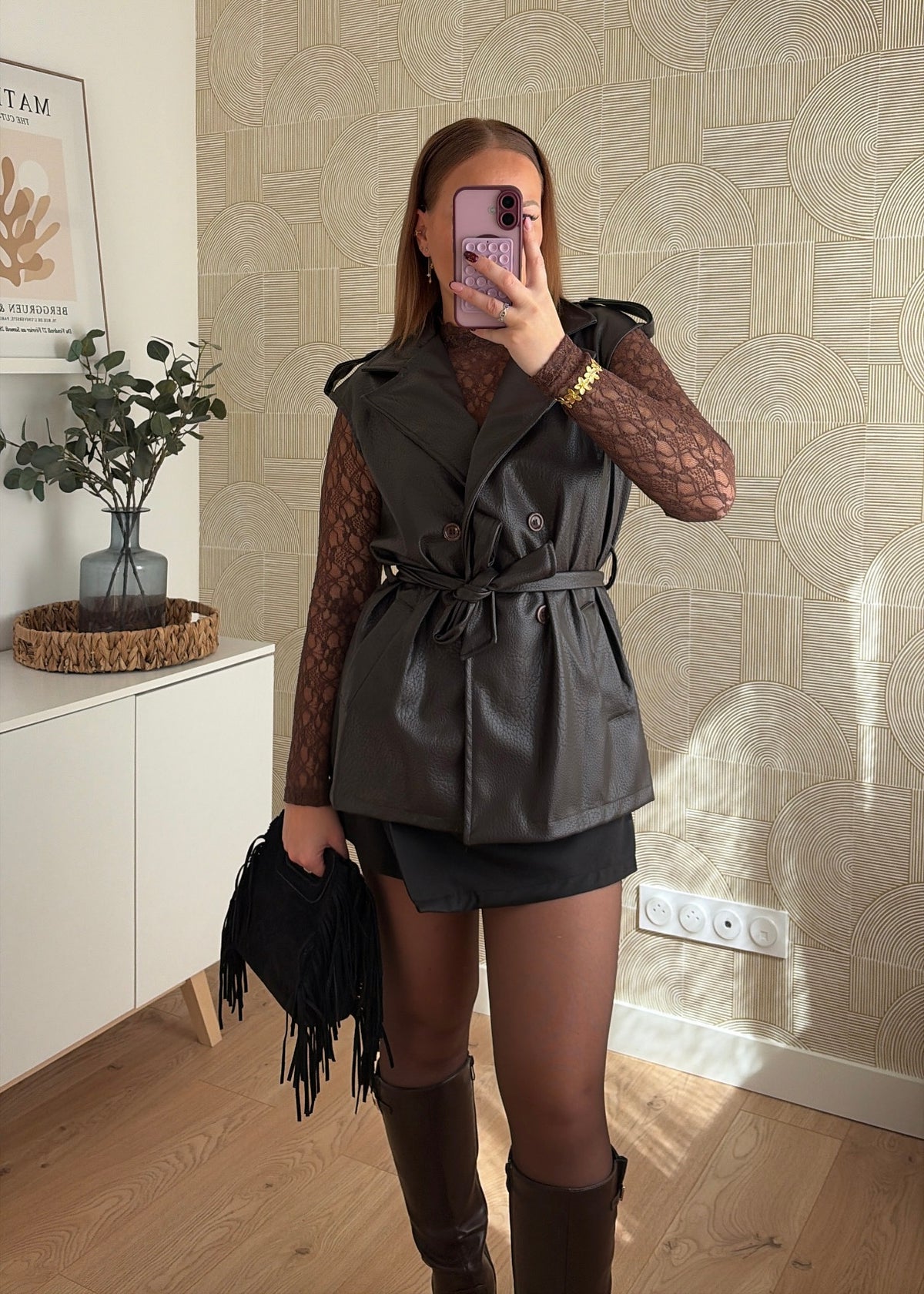 Top dentelle choco - LINA