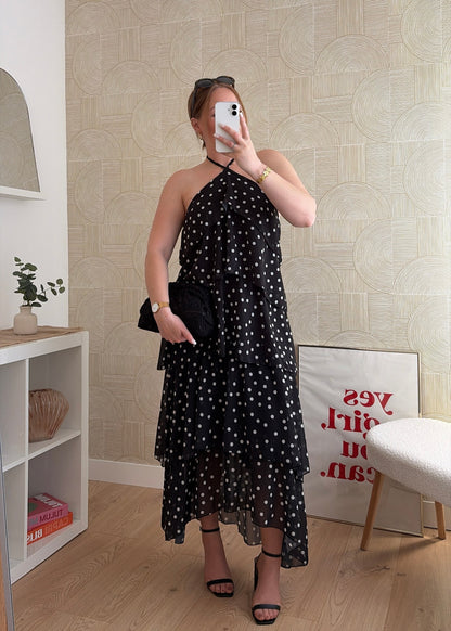 Robe à volants noire - FLYA