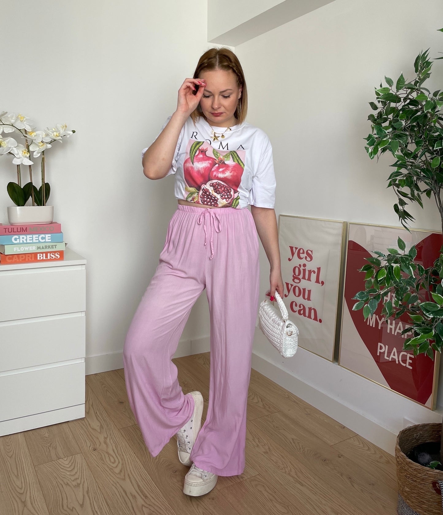 Pantalon fluide rose CLAIRE