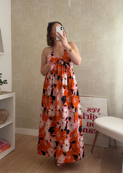 Robe bohème orange - AURÉLIE