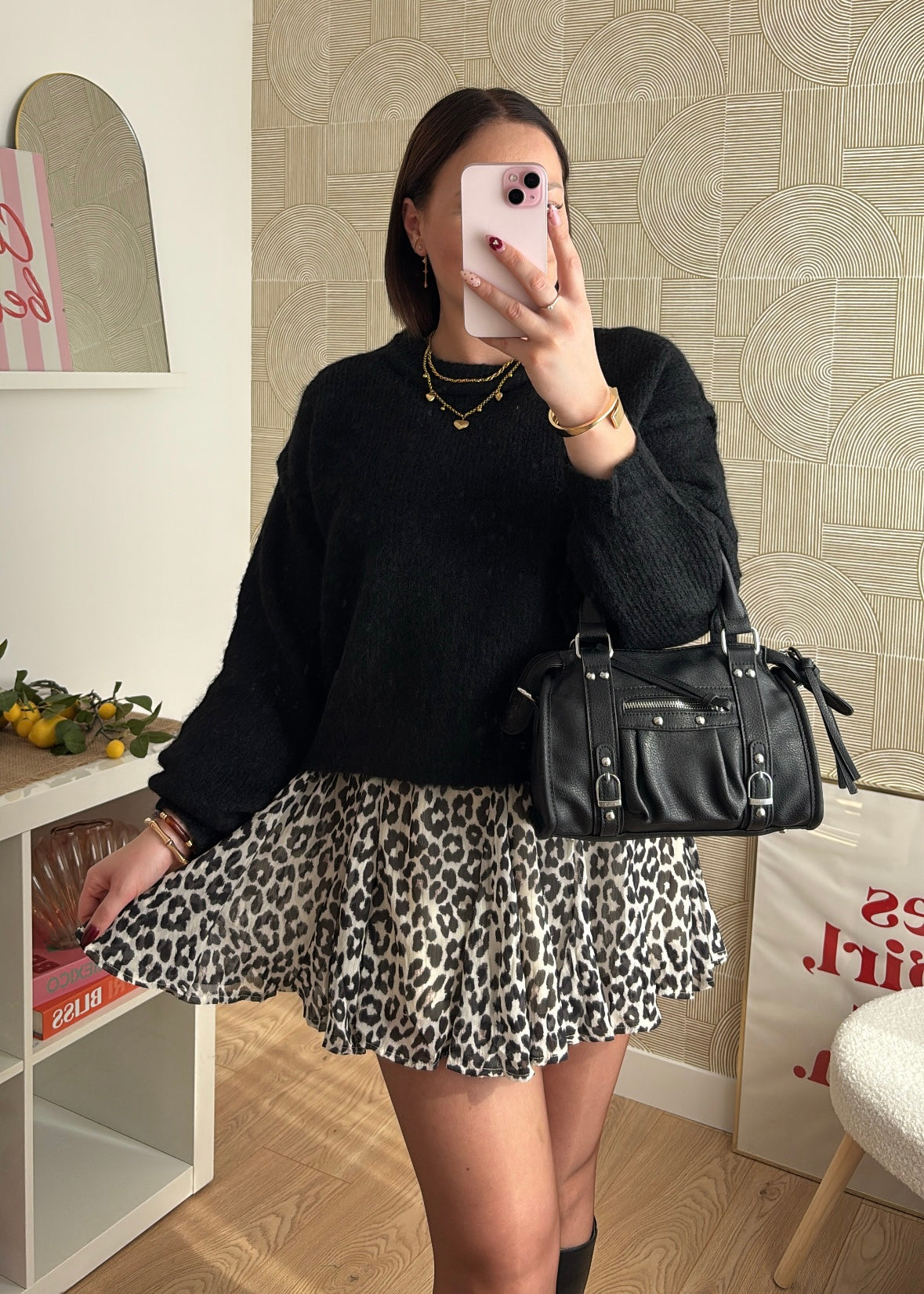 Pull à surpiqûres - NOIR