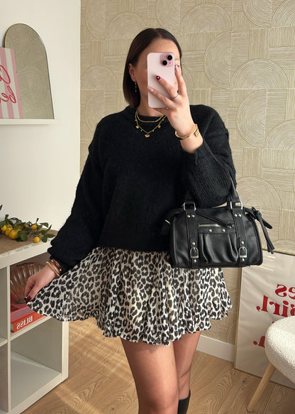 Pull à surpiqûres - NOIR