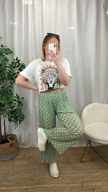 Pantalon plissé LOVELY - Vert