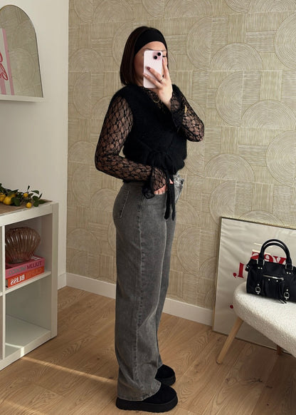 Jeans asymétrique gris - CHRIS