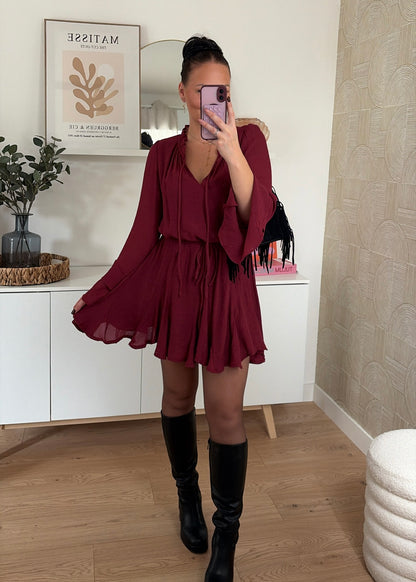 Robe courte bordeaux - CHLÉA