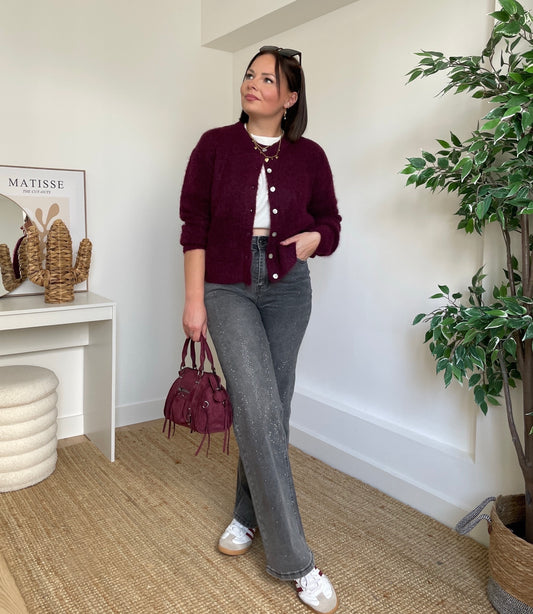 Jeans gris à strass - MEIDA
