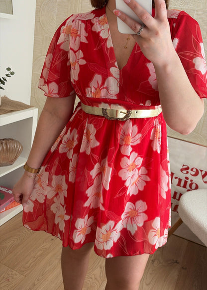 Robe courte rouge - SCARLETT