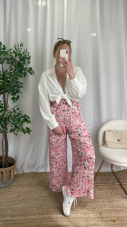 Pantalon plissé HAWA - Rose pâle