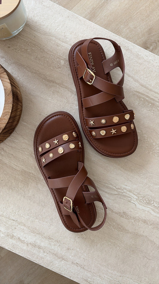 Sandales multi-brides marron