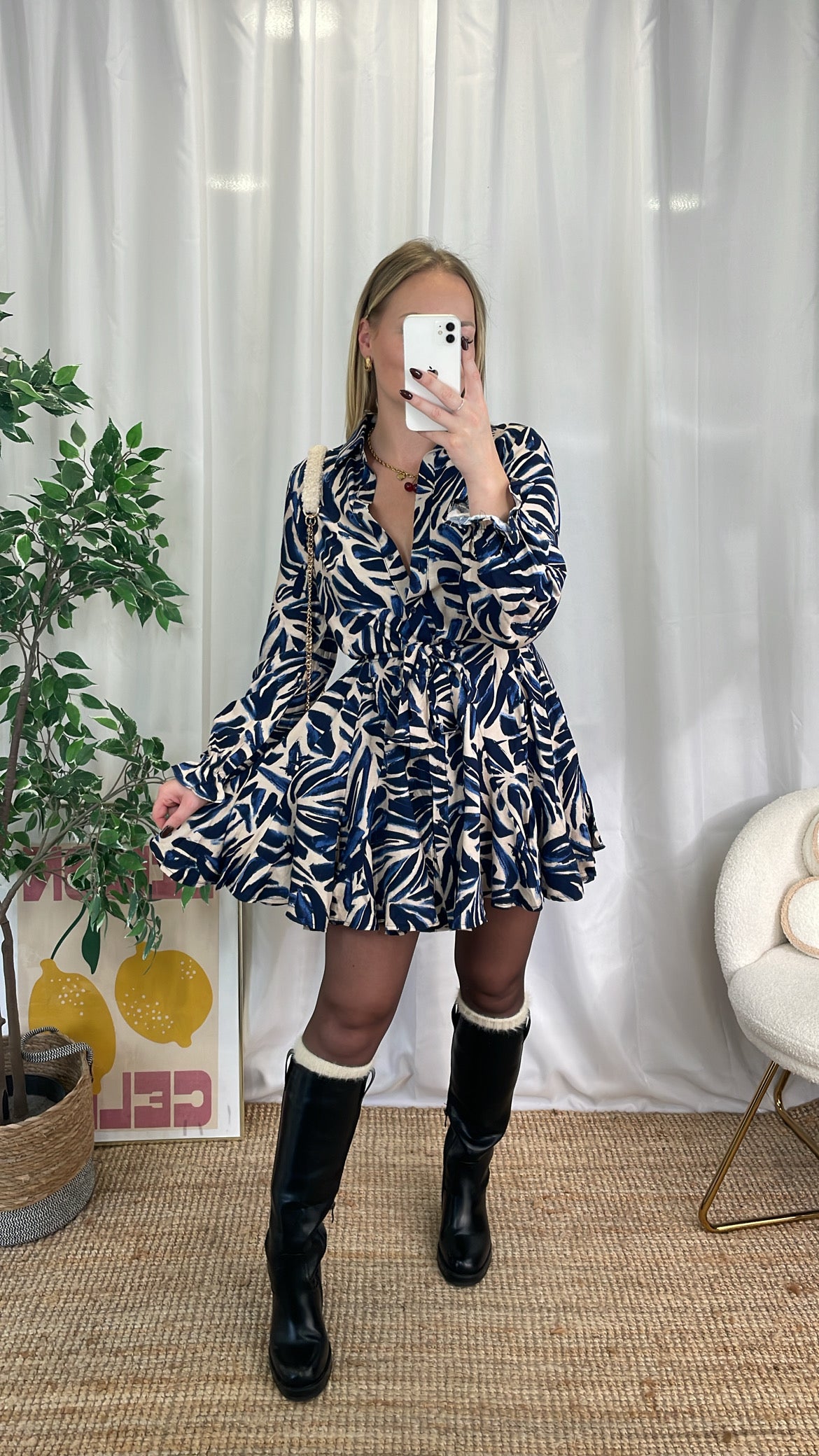 Robe à motifs bleu BLEUEEN