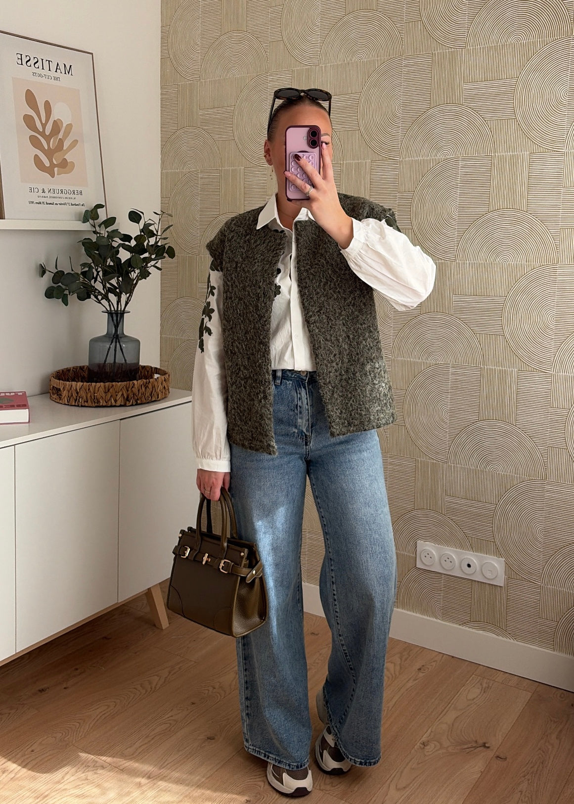 Veste bouclette kaki - AMBER