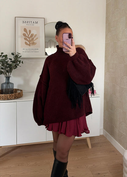 Pull oversize bordeaux - INÈS