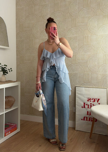 Top asymétrique bleu - PAULA