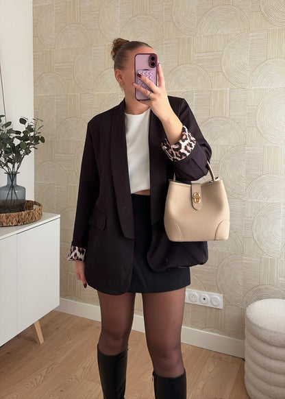 Blazer noir à revers - LEO