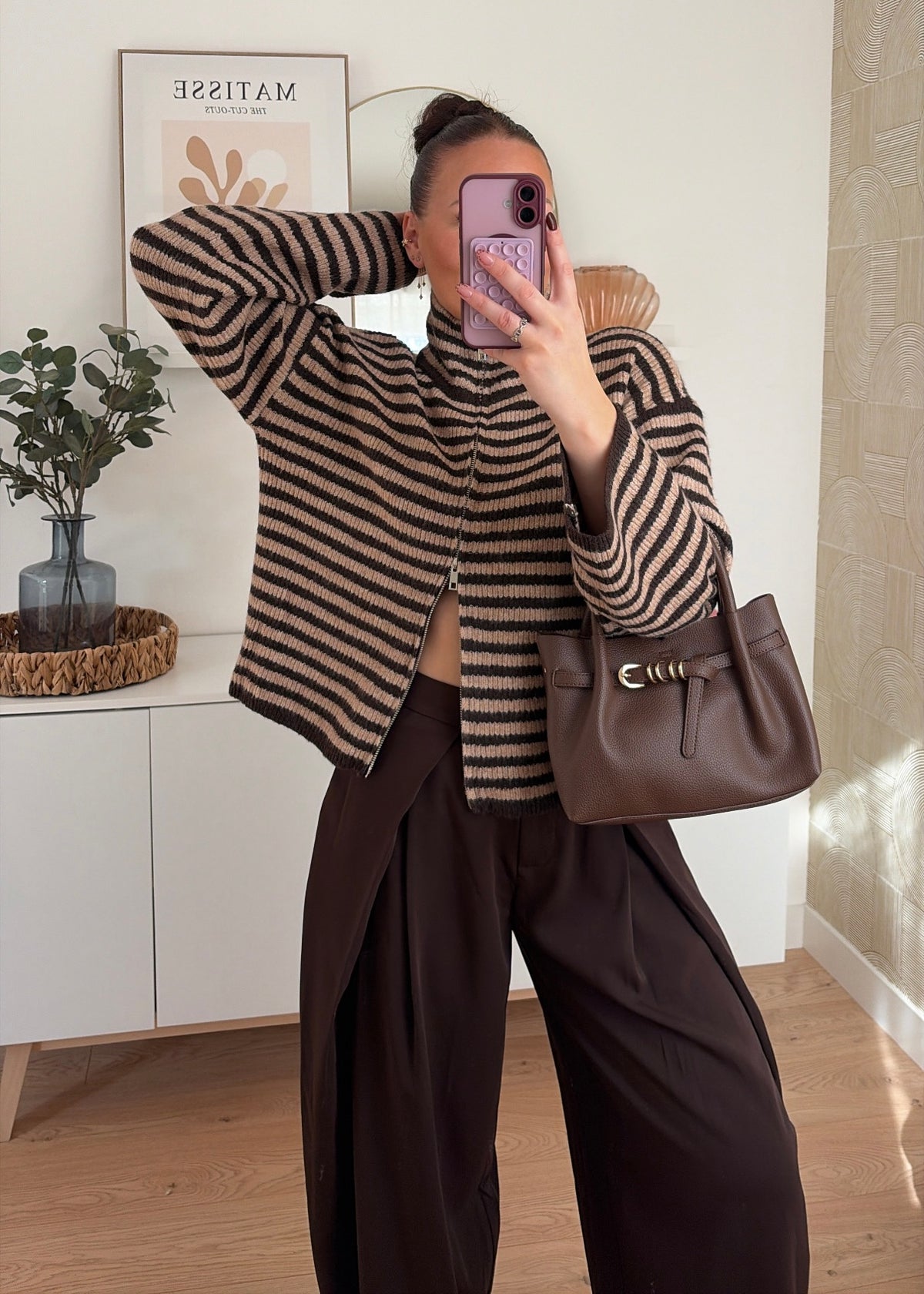 Gilet marinière choco - ZIPPA
