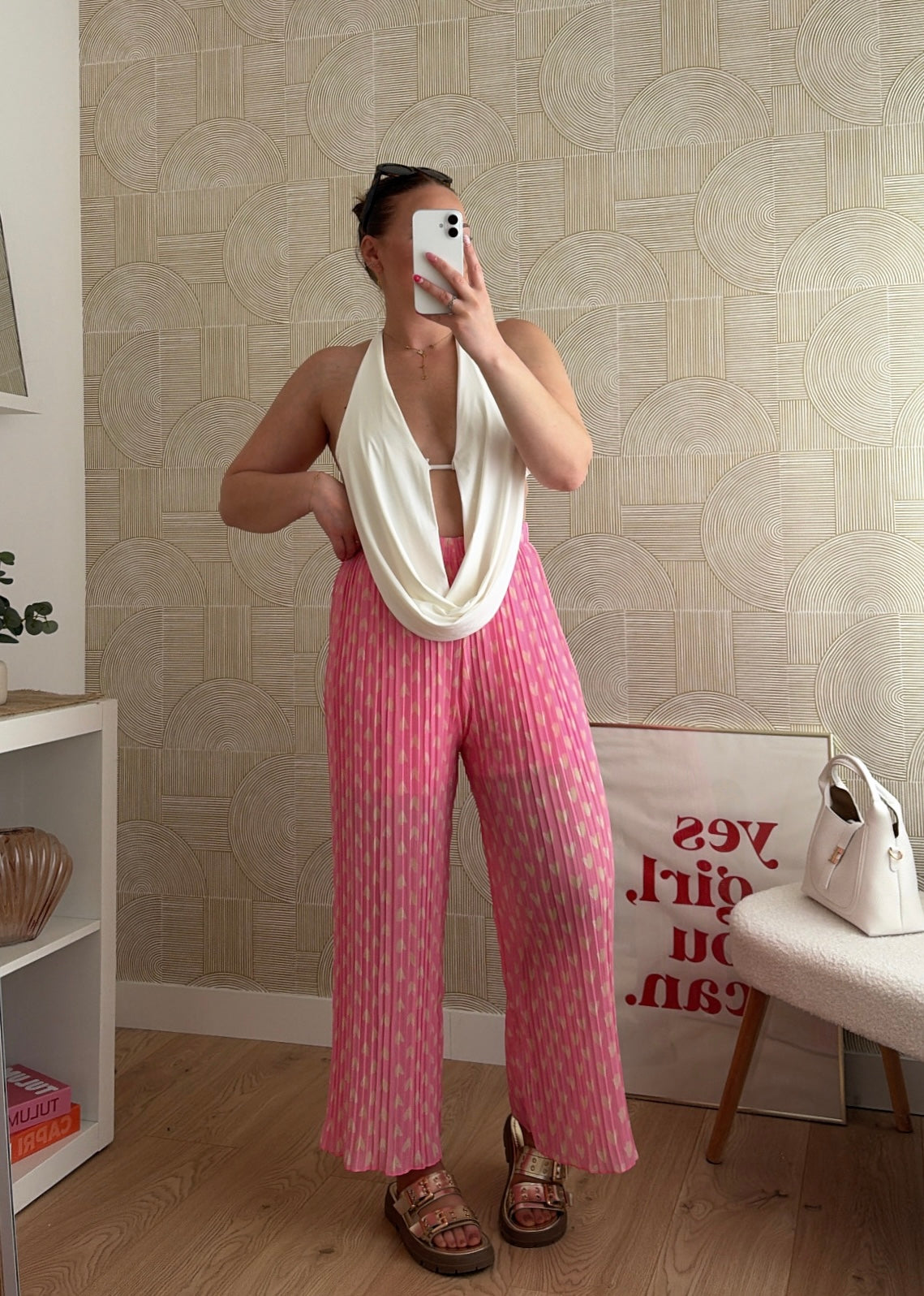 Pantalon plissé coeurs - LOVELY