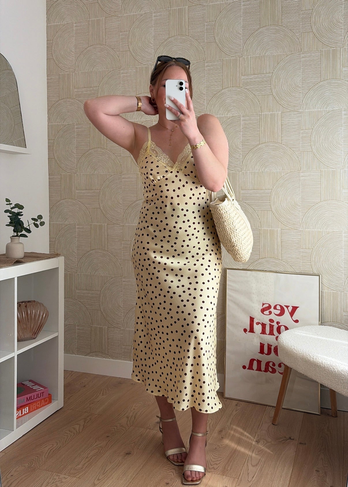 Robe longue à pois jaune - NIRMA