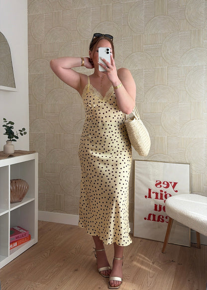 Robe longue à pois jaune - NIRMA