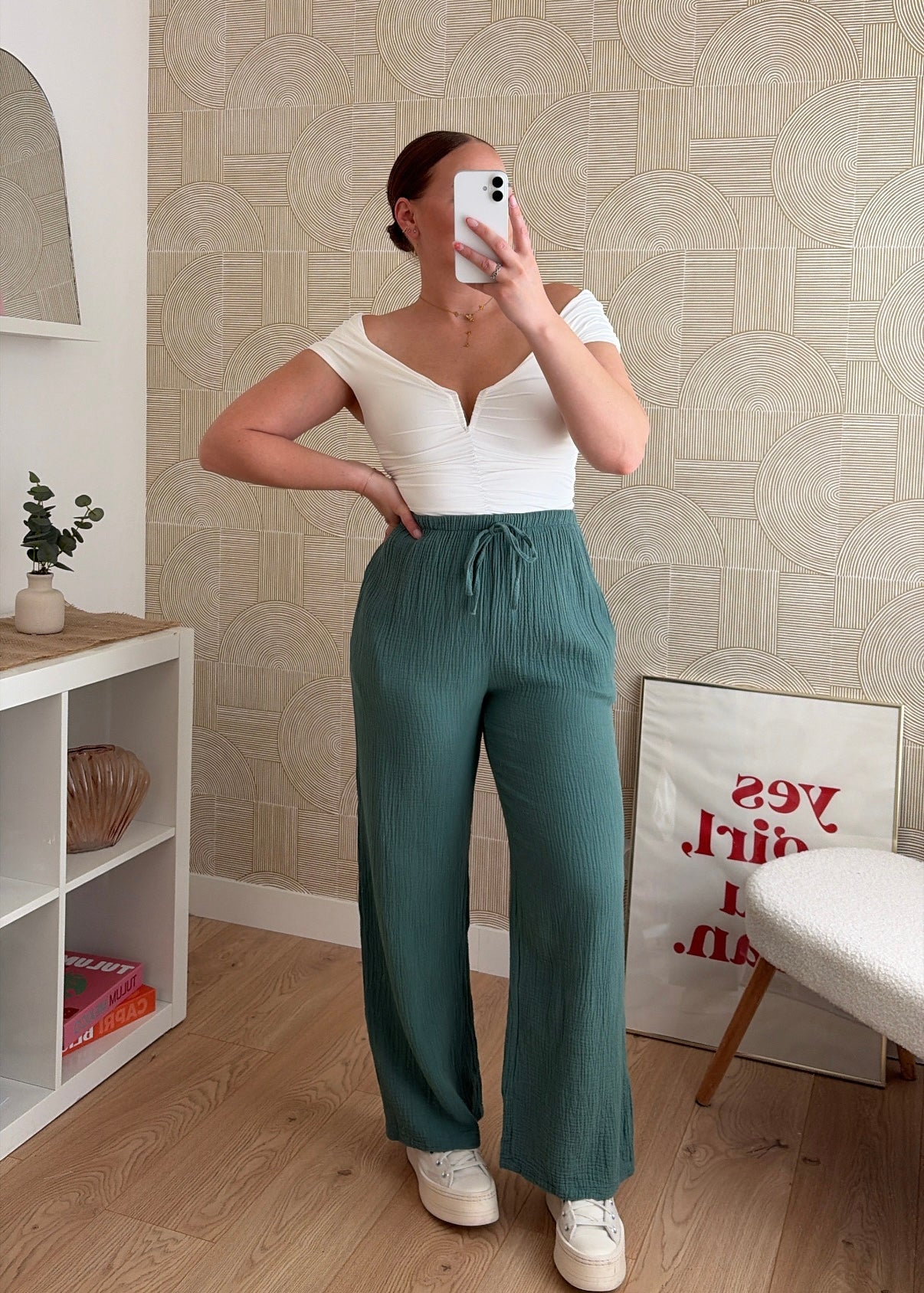Pantalon céladon - GAZE DE COTON