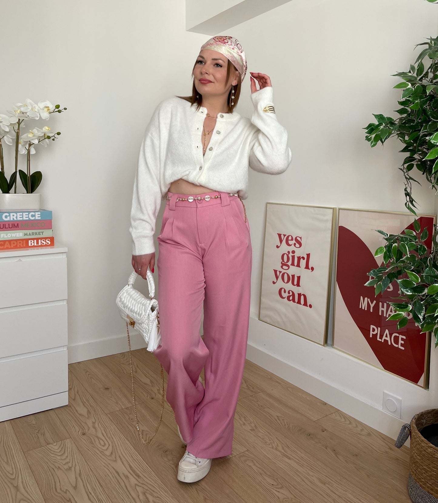 Pantalon tailleurs rose VIRIDIA