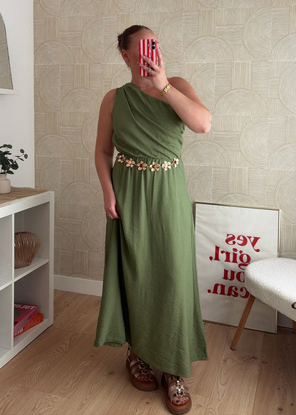 Robe longue olive - IRIS