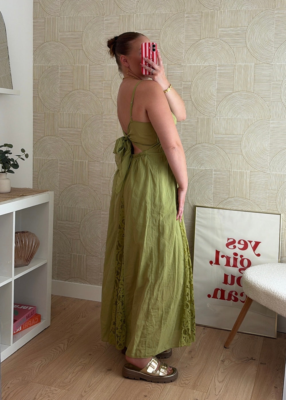 Robe longue olive - AGATHE