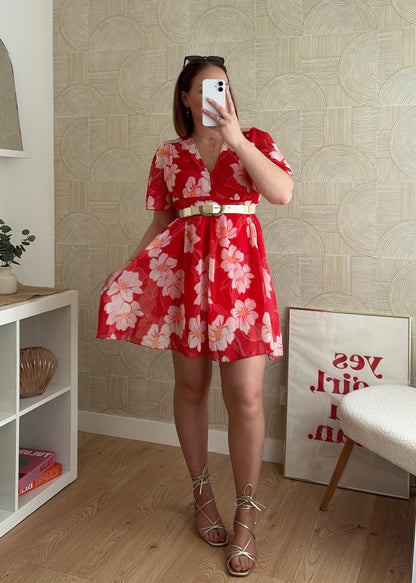 Robe courte rouge - SCARLETT