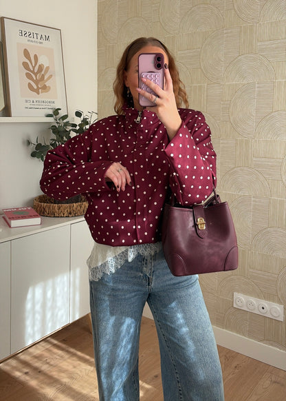 Bomber bordeaux à pois - ELIOS