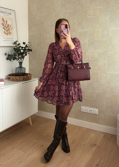 Robe courte à fleurs - HOLLYA