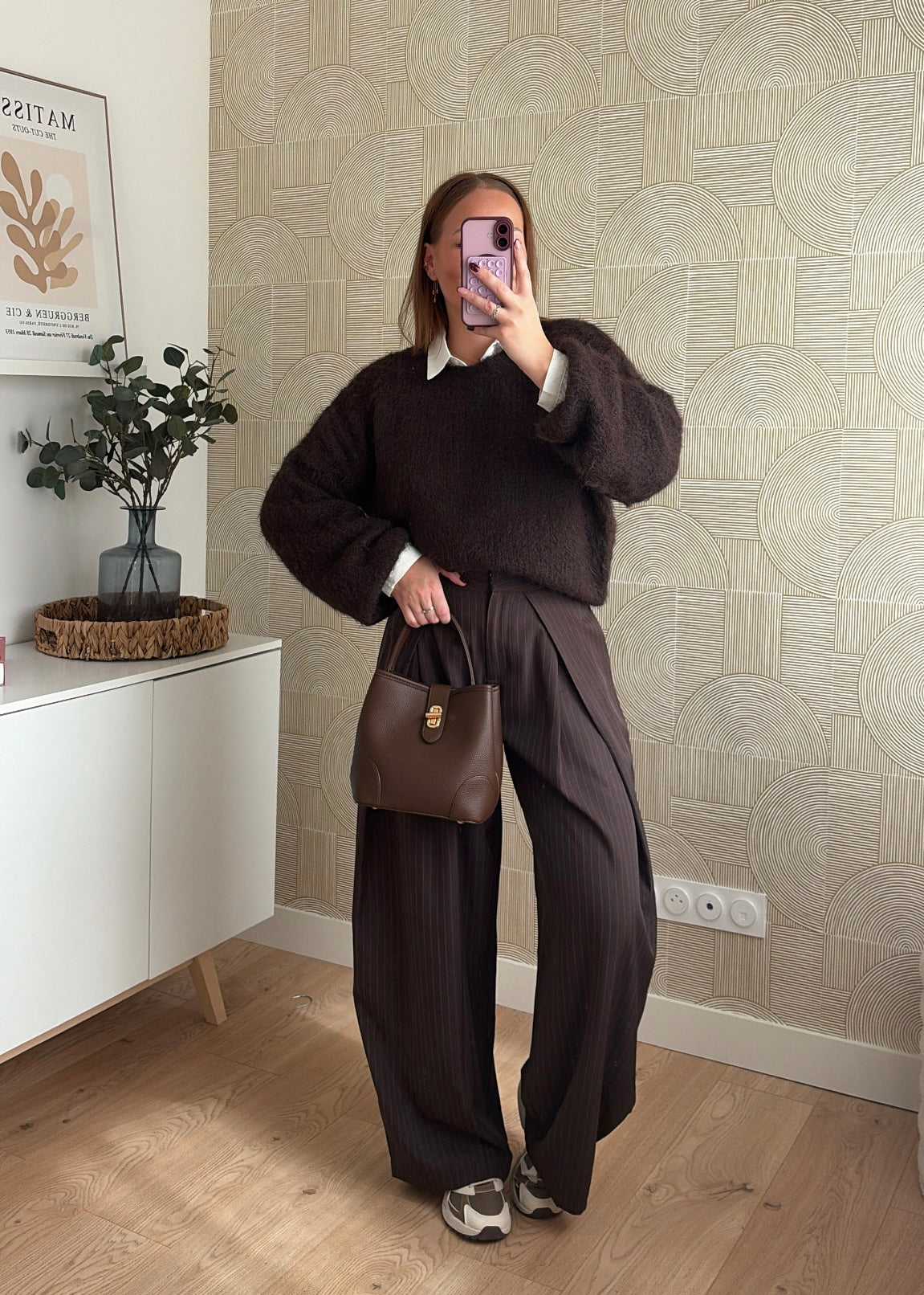 Pantalon à rayures choco - ZAIA