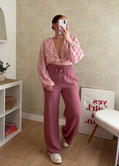 Pantalon rose - GAZE DE COTON