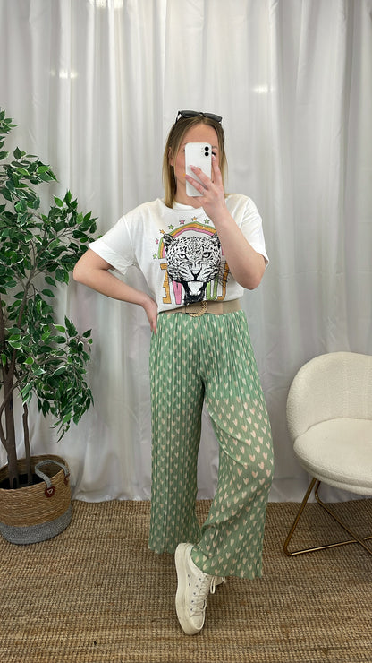 Pantalon plissé LOVELY - Vert